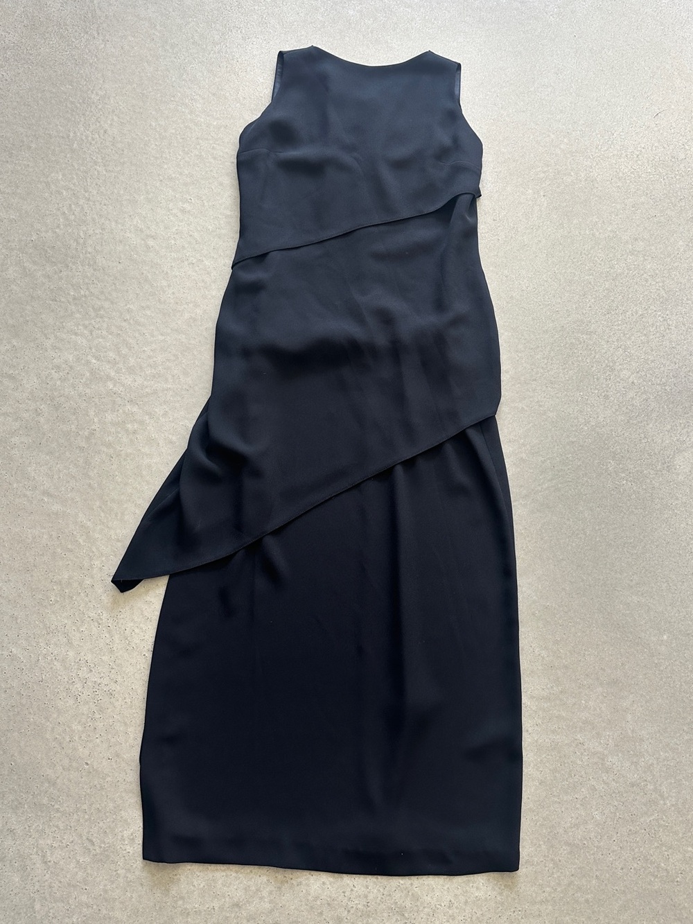 Vintage little black dress Sleeveless Asymmetric Layered Black Dress size 8